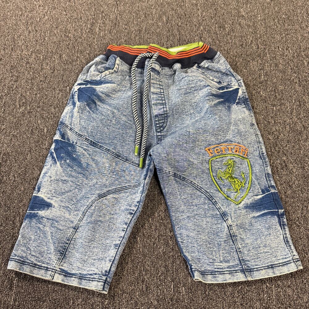Vintage Y2k Acid Wash Garage Ferrari Embroidered Denim Youth Boys Jean Joggers 5